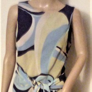 Citrine - Multi color belted sheath Dress